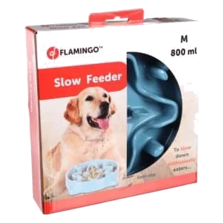 Comedero antivoracidad Beno azul talla M para perros, 800 ml