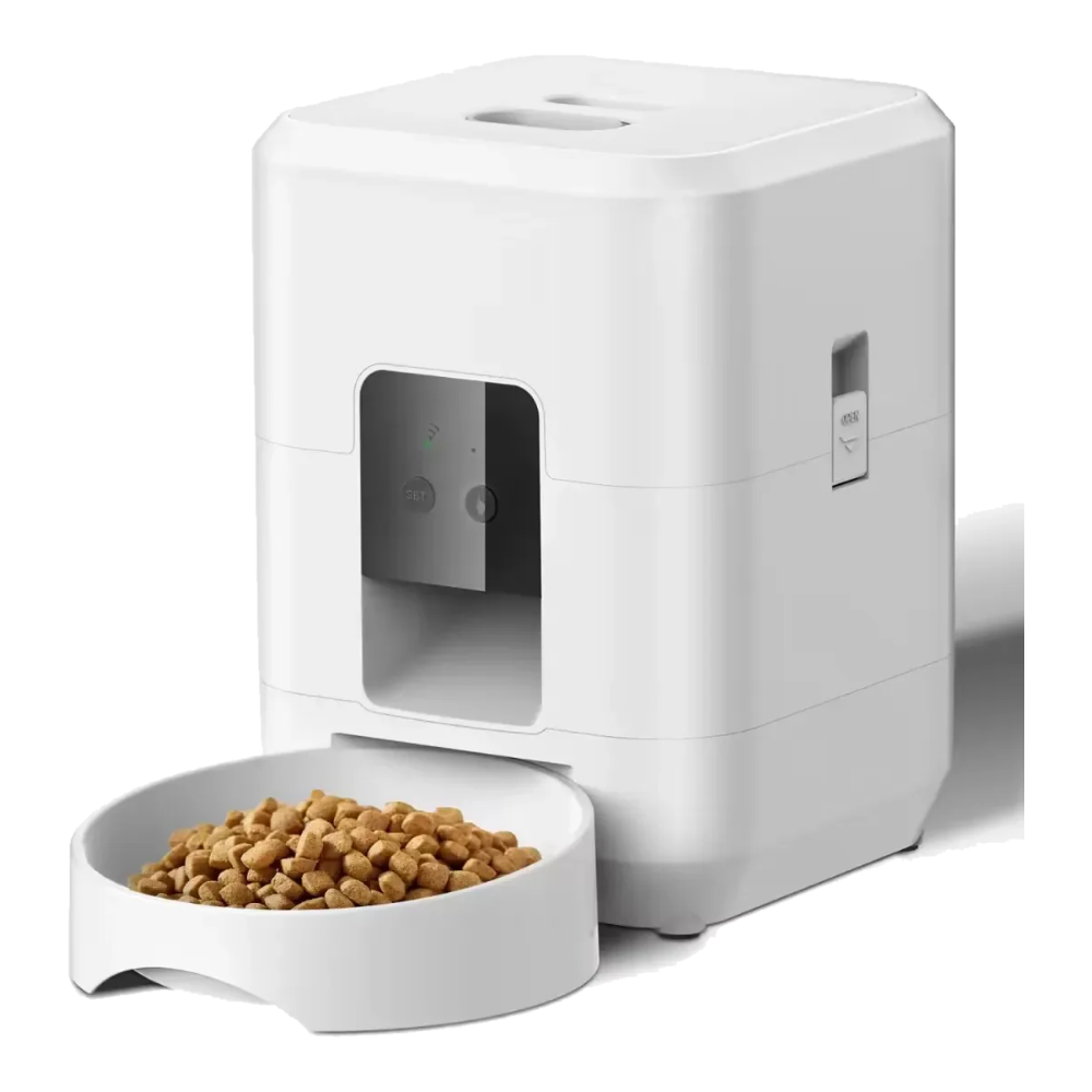 Comedero automático para gatos blanco con WiFi y temporizador