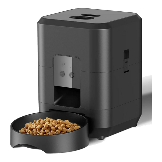 Comedero automático para gatos negro con WiFi y temporizador