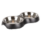 Comedero doble Aschau Duo Dinner de melamina negro para perros