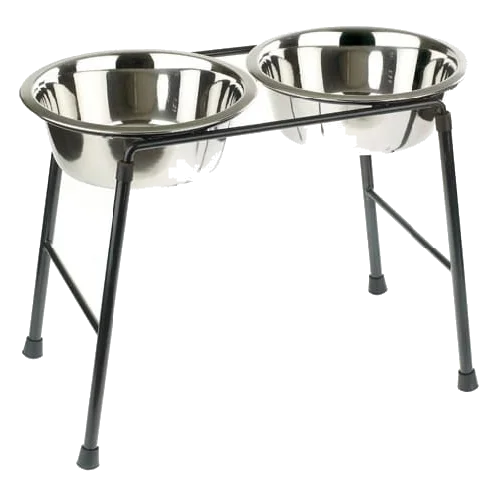 Comedero elevado doble Classic con soporte metálico para perros