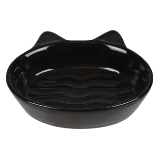 Comedero gato Gizmo cerámica negro 13cm
