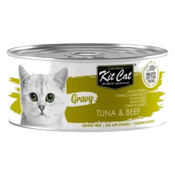Comida húmeda para gatos Kit Cat Gravy atún y ternera 70 g