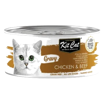 Comida húmeda para gatos Kit Cat Gravy pollo y ternera 70 g