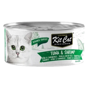 Comida húmeda para gatos Kit Cat Toppers atún y camarones 80 g