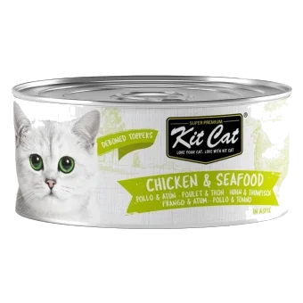 Comida húmeda para gatos Kit Cat Toppers pollo y atún 80 g