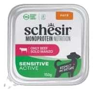 Comida húmeda Schesir Monoprotein Active buey tarrina 150 g para perros adultos