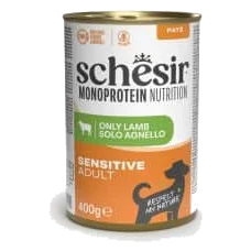 Comida húmeda Schesir Monoprotein cordero lata 400 g para perros adultos