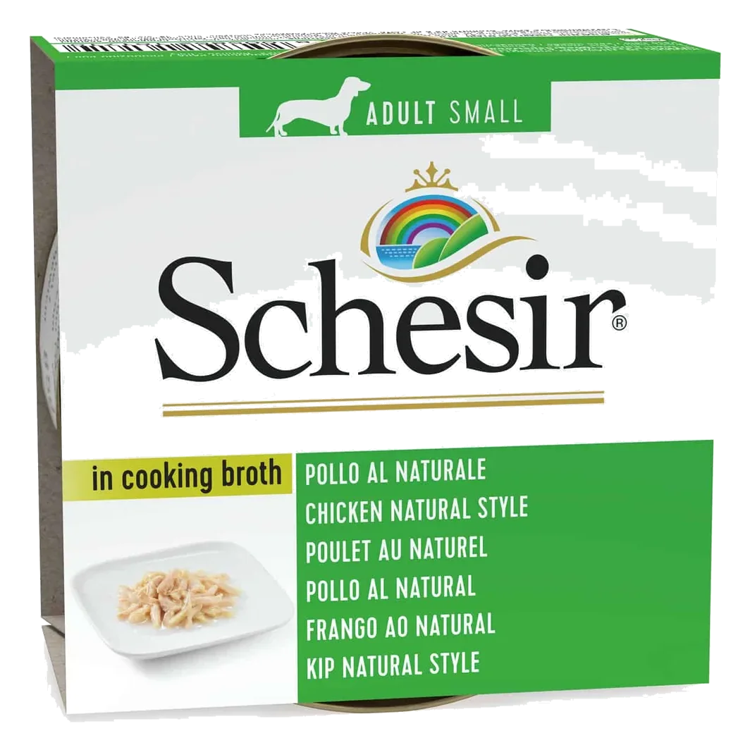 Comida húmeda Schesir pollo al natural lata 85 g para perros adultos