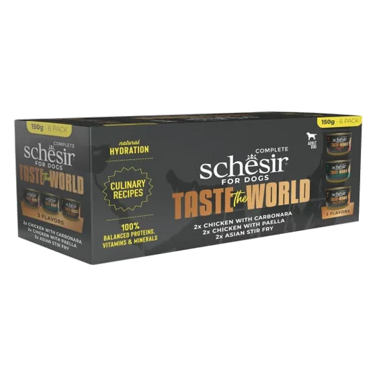 Comida húmeda Schesir Taste the World pack variado 6 × 150 g para perros adultos