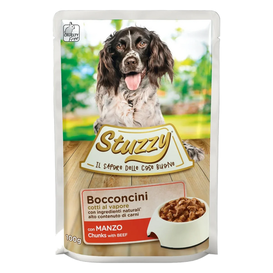 Comida húmeda Stuzzy buey para perros adultos, sobre de 100 g