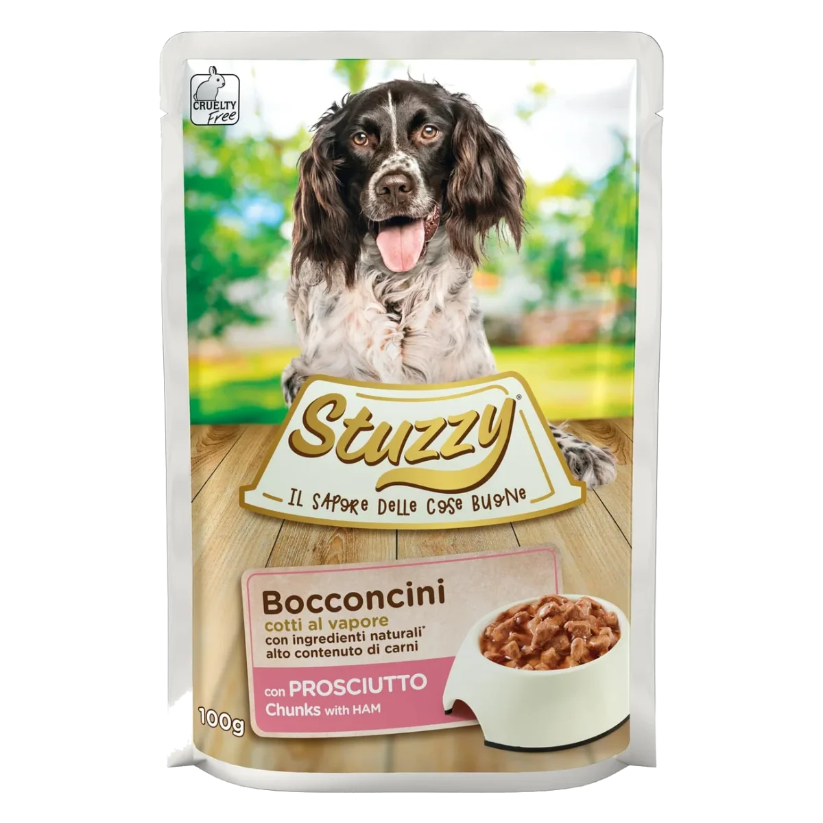 Comida húmeda Stuzzy jamón para perros adultos, sobre de 100 g