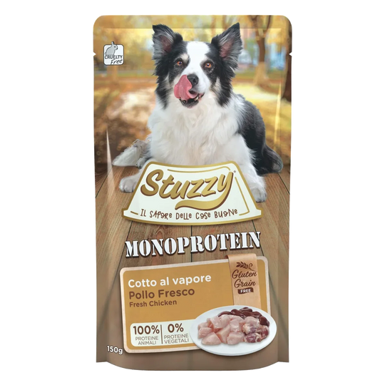 Comida húmeda Stuzzy Monoprotein pollo fresco para perros, sobre 150 g