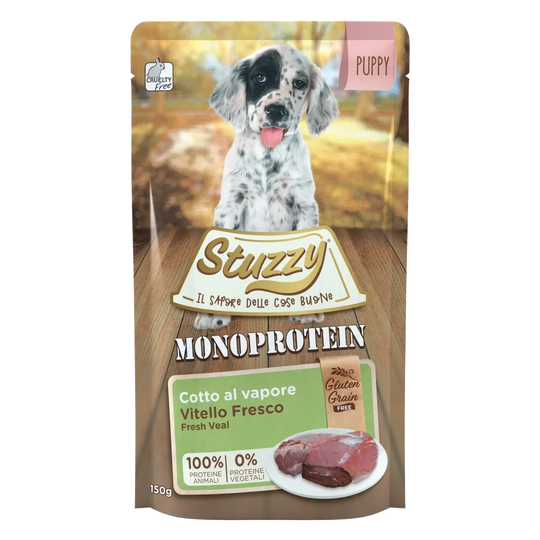 Comida húmeda Stuzzy Monoprotein ternera para cachorros, sobre de 150 g