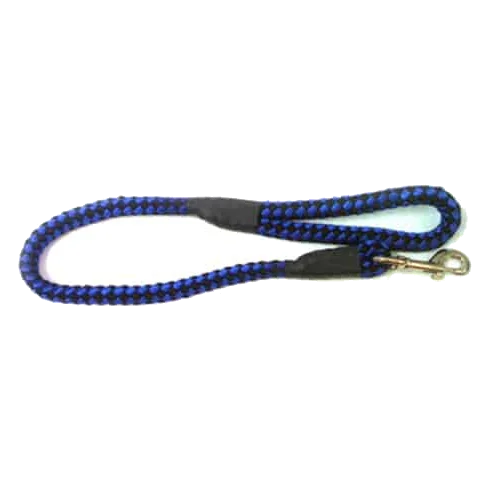 Correa de cuerda azul y negra para perros, 15 mm x 70 cm