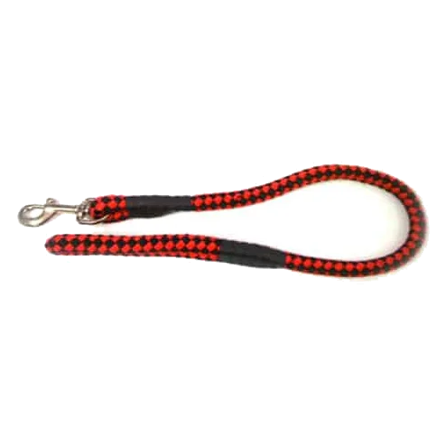 Correa de cuerda roja y negra para perros, 15 mm x 70 cm