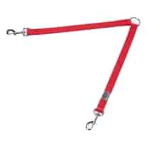 Correa doble roja 2 x 40 cm para perros