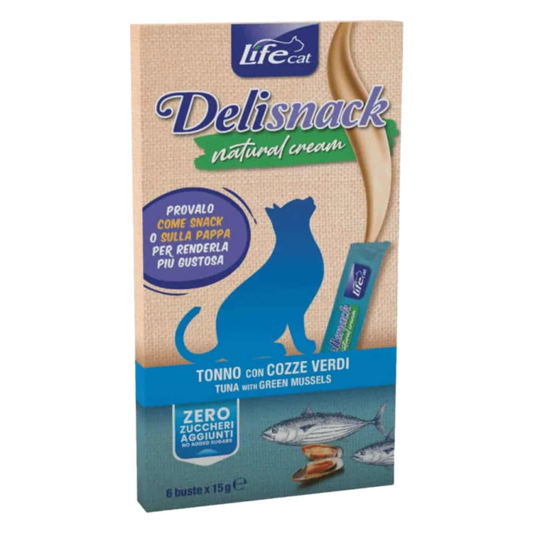 Crema life cat atún con mejillones 6x15 gr para gatos