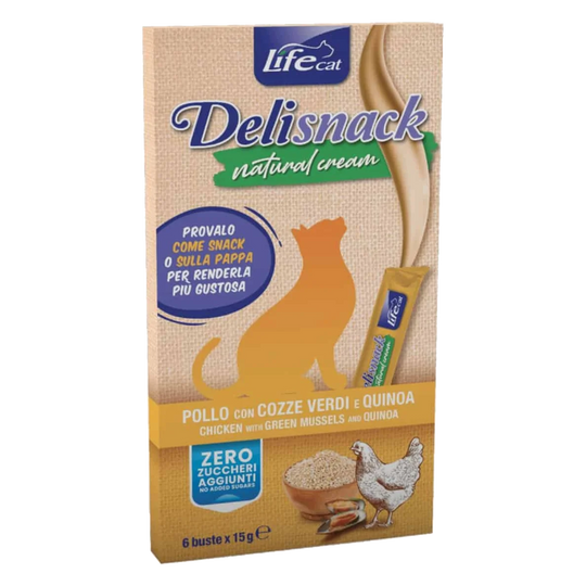 Crema life cat pollo con quinoa 6x15 gr para gatos