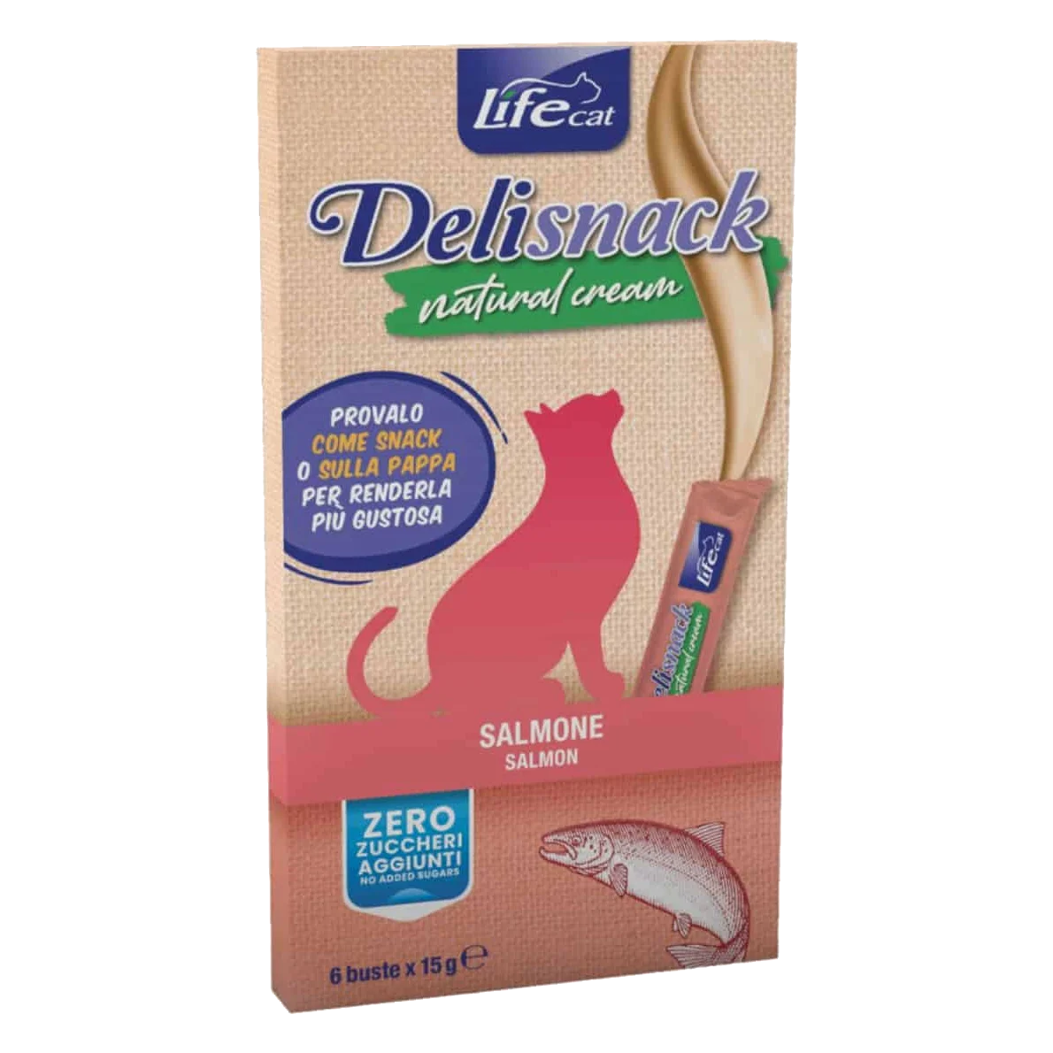 Crema life cat salmón 6x15 gr para gatos