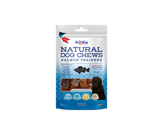 Cubos de salmón deshidratado para perros