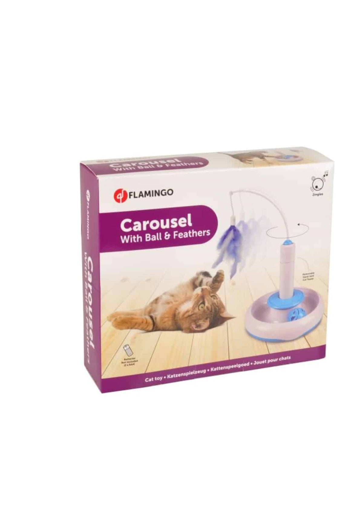Juguete electrónico Wassima Riel con bola con bola Blanco para gatos - imagen 2