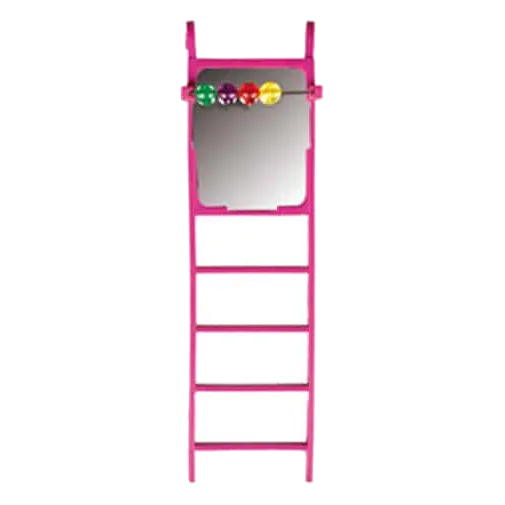 Escalera con espejo 6x20cm para pájaros