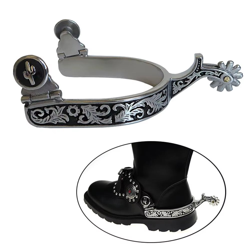 Espuelas de acero inoxidable de estilo vaquero, 1 par - vista 2