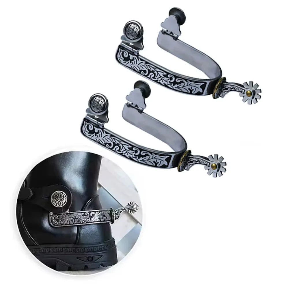 Espuelas de acero inoxidable de estilo vaquero, 1 par - vista 3