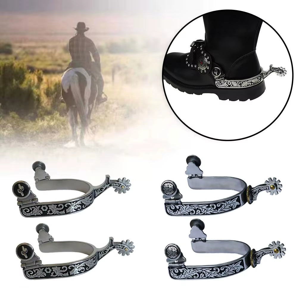 Espuelas de acero inoxidable de estilo vaquero, 1 par - vista 4