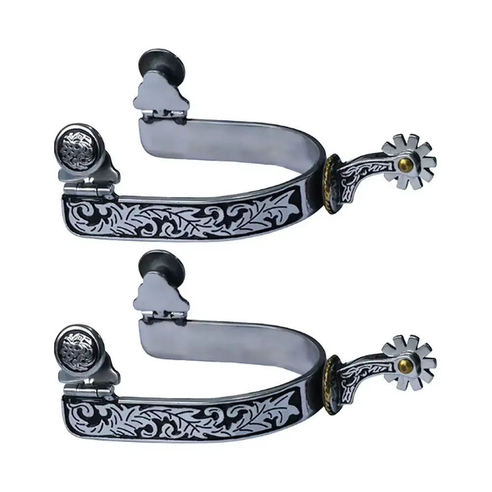 Espuelas de acero inoxidable de estilo vaquero, 1 par