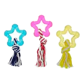 Estrella con cuerda 8 cm, juguete mordedor para perros