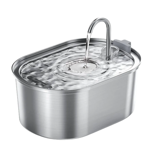 Fuente de agua de acero inoxidable de 2,2 L con grifo para gatos y perros - ZONLIDOOG