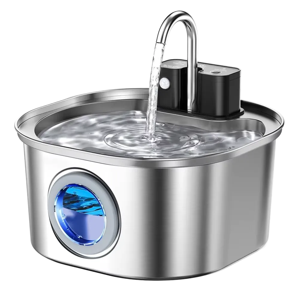 Fuente de agua inalámbrica de acero inoxidable de 3 L con sensor - ZONLIDOOG