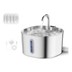 Fuente para gatos de acero inoxidable 2,2 L con 4 filtros y sensor de movimiento