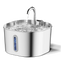 Fuente para gatos de acero inoxidable 2,2 L con grifo y ventana de nivel de agua