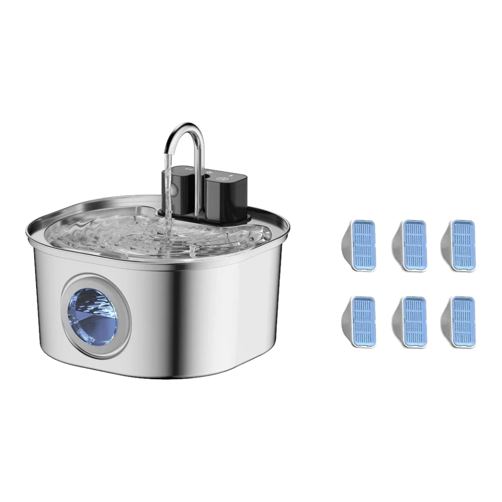 Fuente para gatos inalámbrica 3,2 L con 6 filtros de recambio