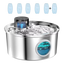 Fuente para gatos de acero inoxidable 3,2 L con sensor y 6 filtros de recambio