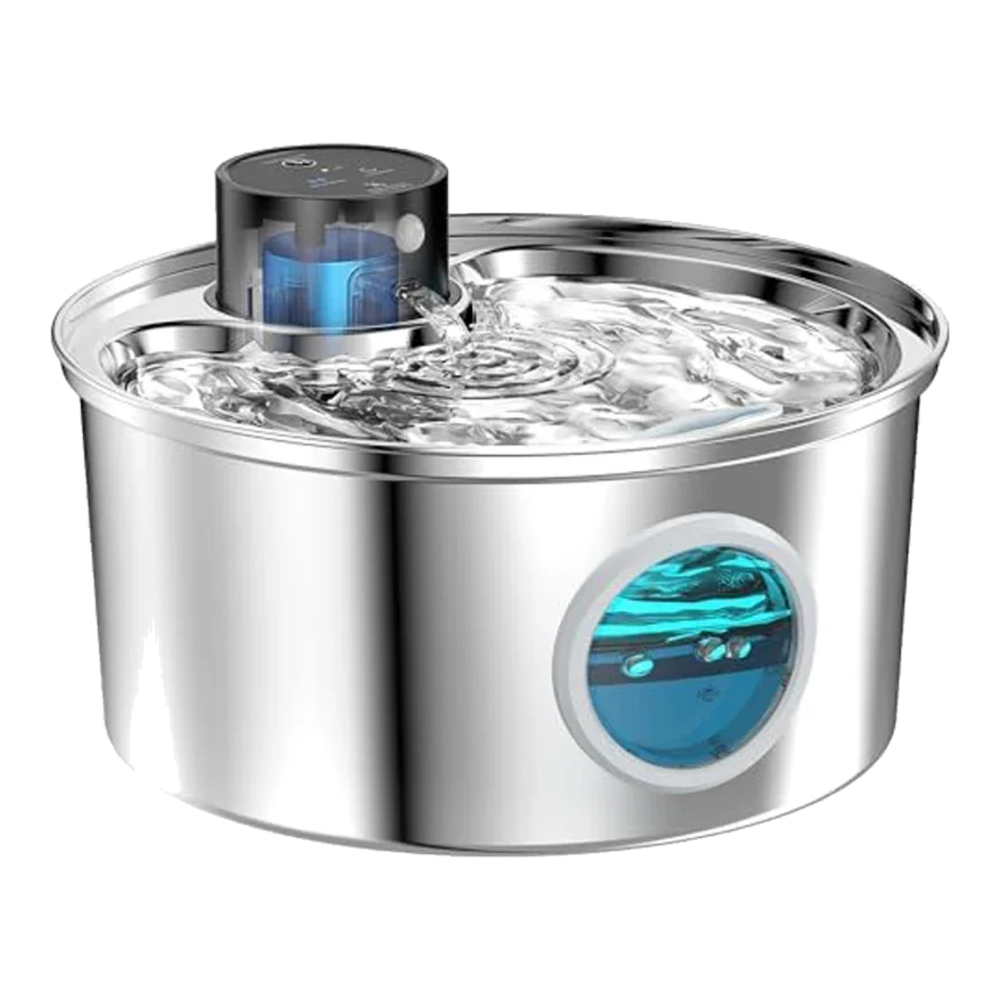Fuente para gatos de acero inoxidable 3,2 L con sensor y carga USB