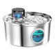 Fuente para gatos de acero inoxidable 3,2 L con sensor y carga USB
