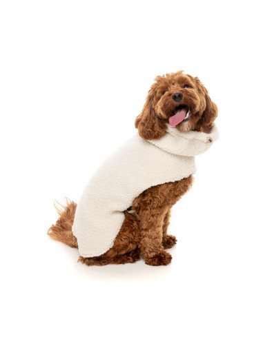 Abrigo para perros FuzzYard The Cosy cuello alto Eggshell (talla 1)