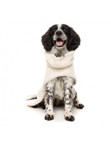 Abrigo para perros FuzzYard The Cosy cuello alto Eggshell (talla 1)