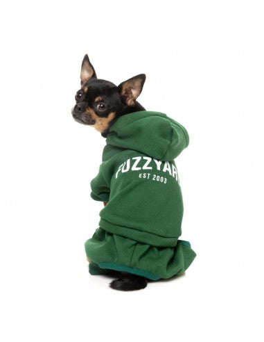 Chándal con capucha para perros FuzzYard Urban verde