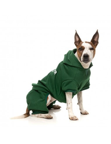 Chándal con capucha para perros FuzzYard Urban verde