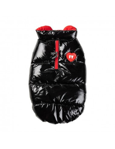 Abrigo acolchado para perros FuzzYard Amor negro