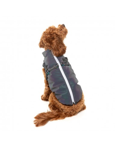 Chaqueta reflectante con arnés para perros FuzzYard Flash