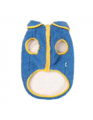 Abrigo de sherpa para perros FuzzYard Hana con flor azul