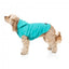 Chubasquero para perros FuzzYard Evo verde azulado con capucha