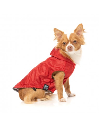 Impermeable para perros FuzzYard Flipside rojo, negro y blanco