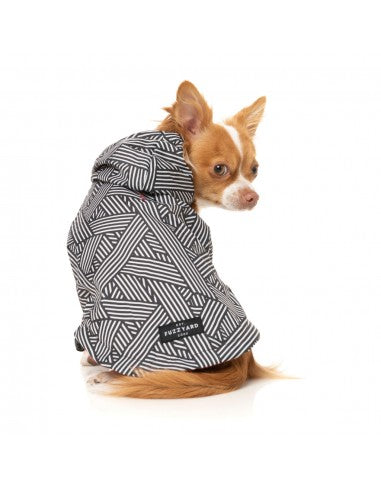 Impermeable para perros FuzzYard Flipside rojo, negro y blanco